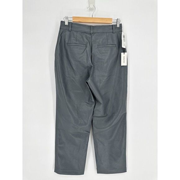 Aritzia Babaton Command Vegan Leather Cropped Pants Echo Grey Women's 6 NEW - Picture 4 of 6